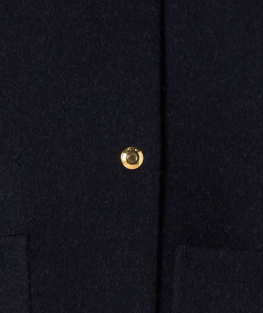 裏地チェック 今季 Drawer ビーバーケヌキノーカラージャケット コート36