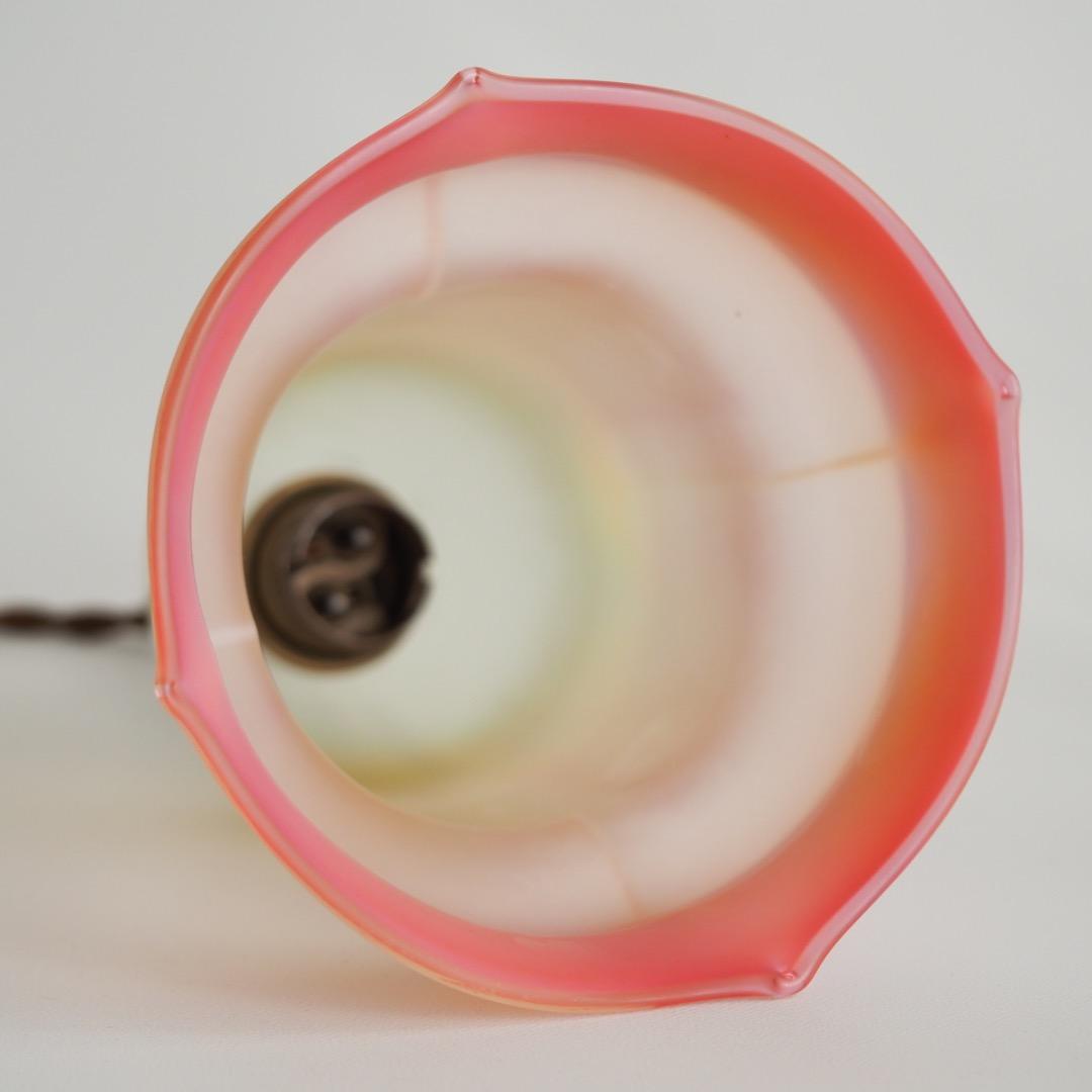 シェードランプ ヴァセリンガラス 天吊りランプ / アンティーク 英国製