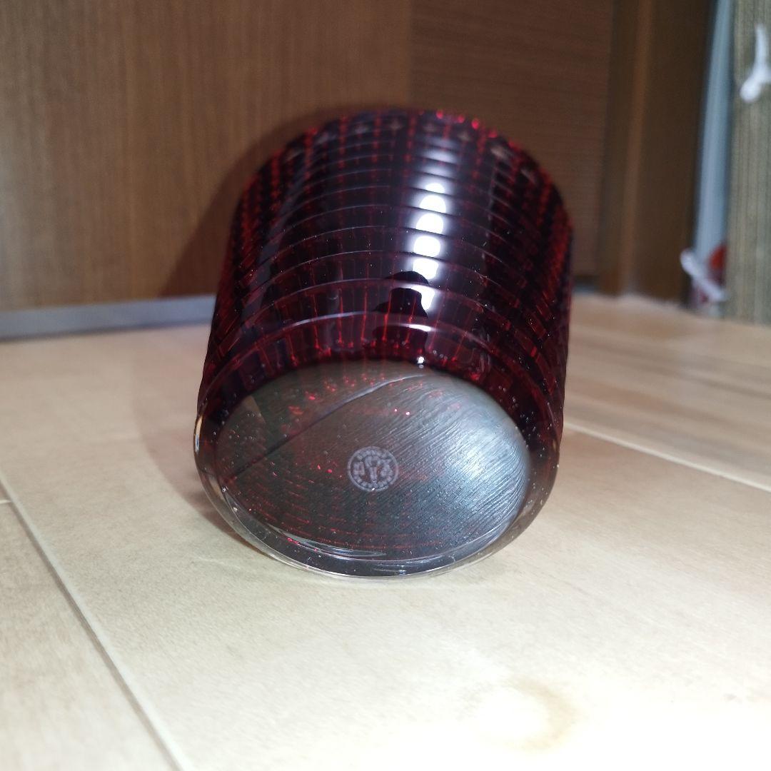 【美品】花瓶　Baccarat アイ ベース レッド S