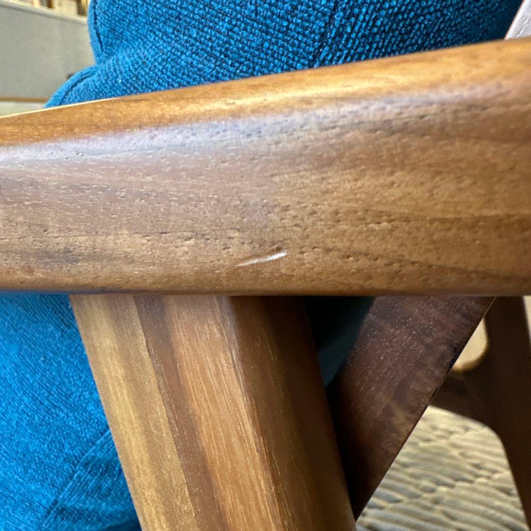 【マルニ60】ウォールナット&ブルー　1人掛けソファ