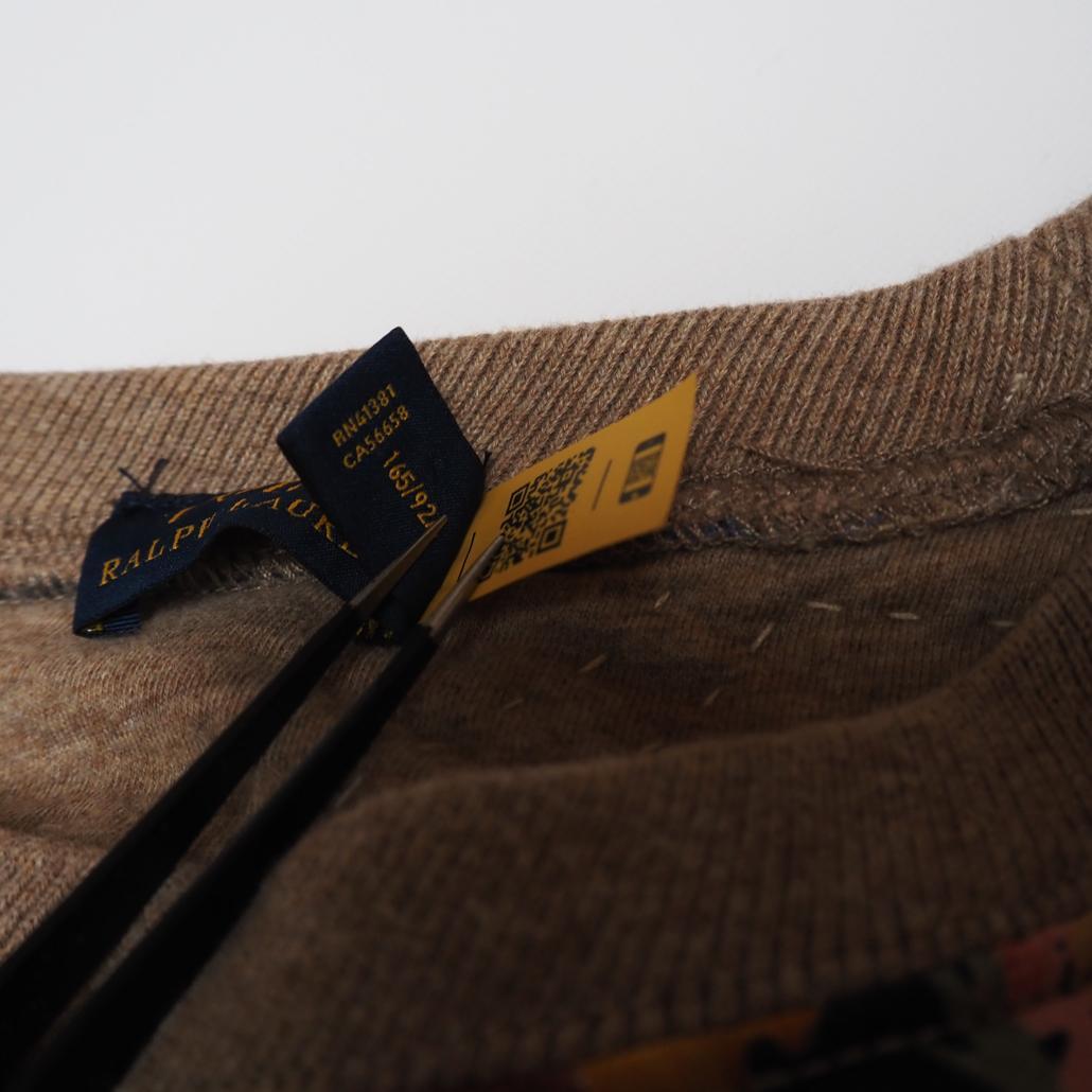 POLO RALPH LAUREN ポロベア パッチワーク キルティングスエット