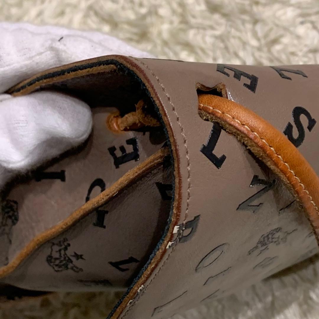 美品✨イルビゾンテ ショルダーバック 日本限定 ロゴ総柄 レザー グレージュ