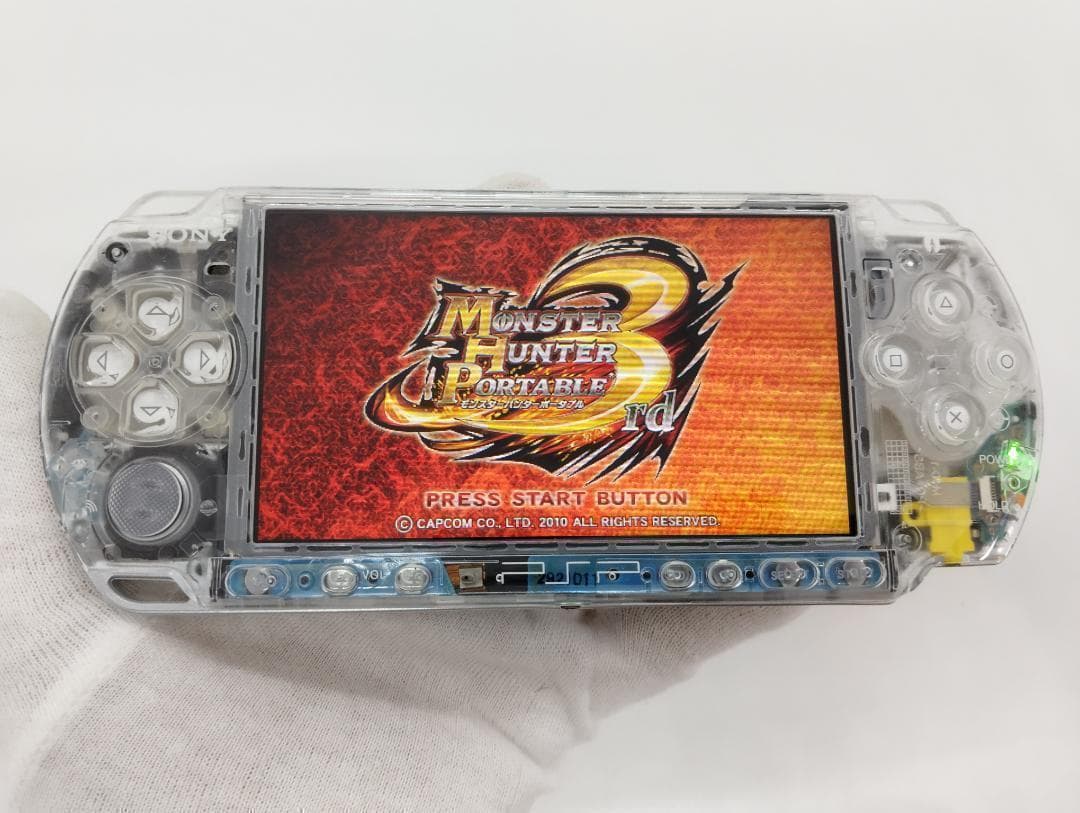 PSP 3000 すぐ遊べるセット【美品・カスタム】スケルトン