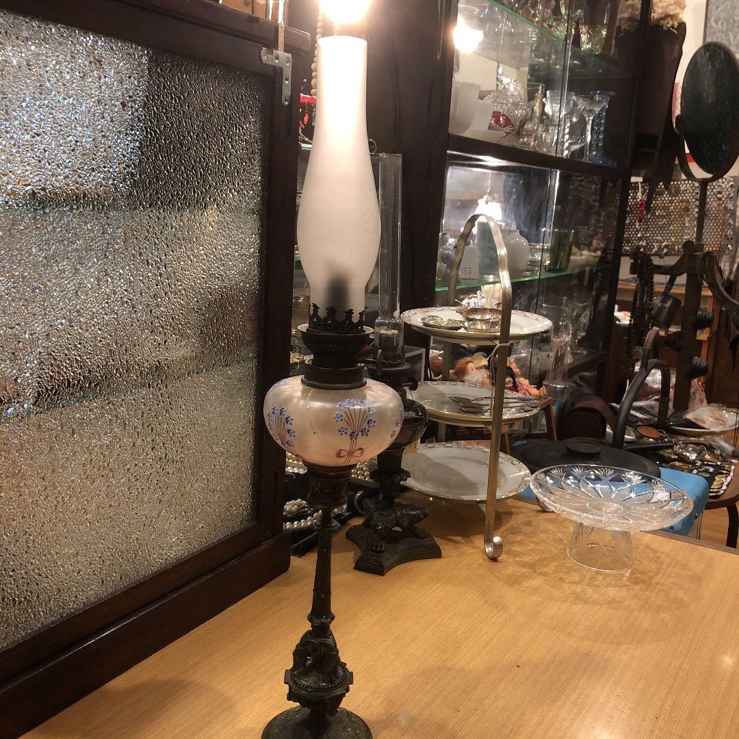渓流あまごさん専用オイルランプ1920年代製ビクトリアン オイルランプ