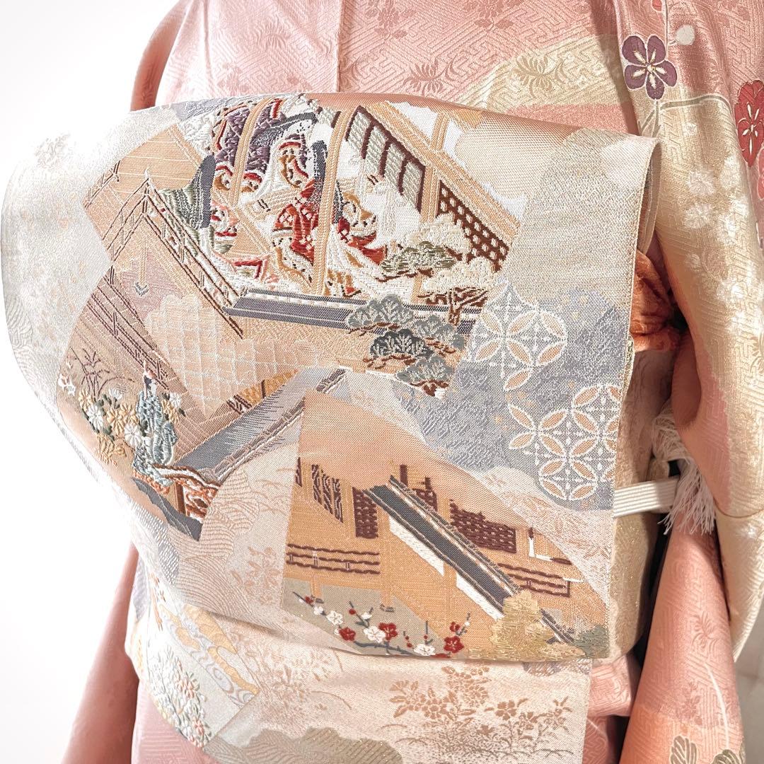 ピンク 友禅 4点 フルセット 訪問着 入学式 卒業式 入園式 春 秋 冬