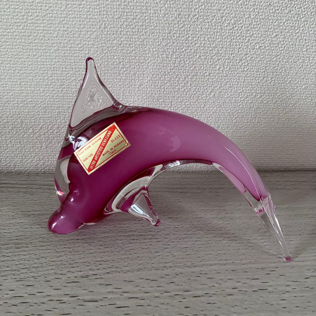 イルカ　ガラス置物　硝子細工　ヴェネチアンガラス ムラーノmurano イタリア