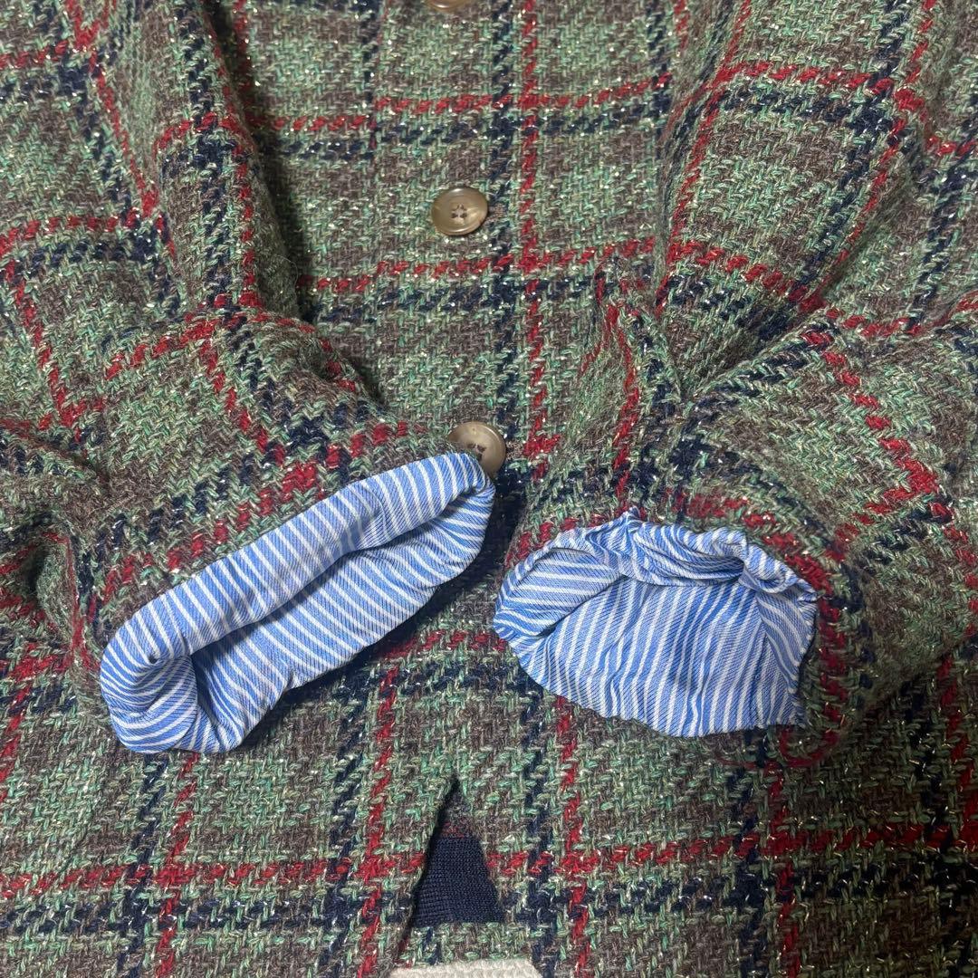 45R 現行タグ　ツイード テーラードジャケット 45rpm 2 グリーン