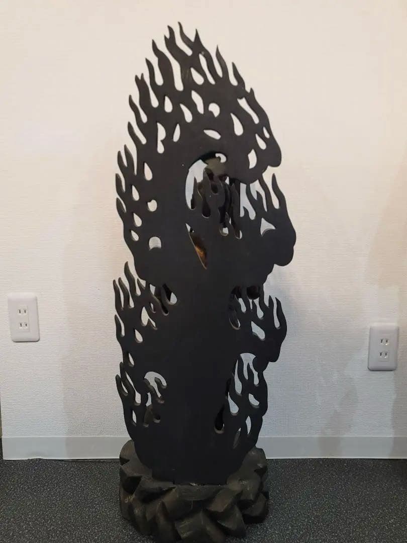 DT595 古い 木彫 不動明王像 95cm 迫力ある逸品