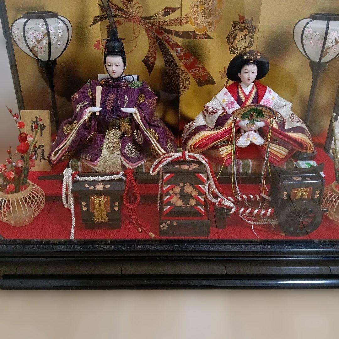 雛人形 親王飾り ※明かり点灯 コンセント付 上蓋破損
