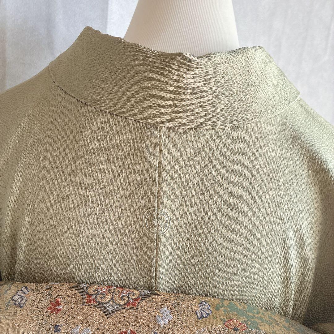 色無地　フルセット　着物　正絹　卒業式　入学式　一つ紋　落款　J10