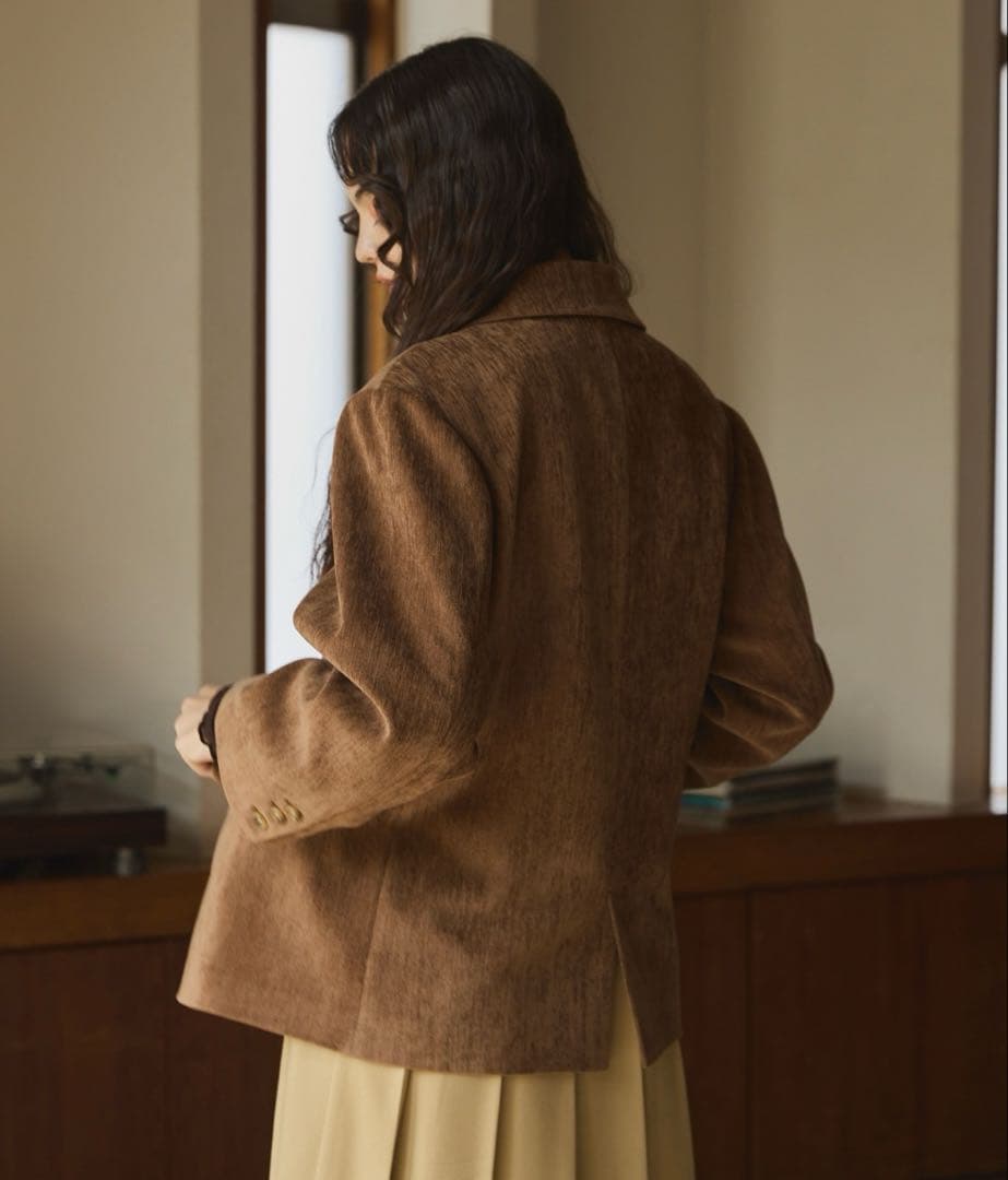 【新品】OLUN きりまる　ルーズベーシックモールジャケット　ブラウン　S