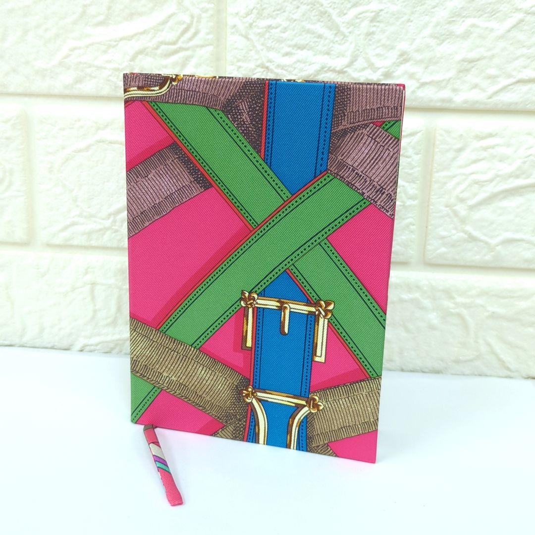 エルメス ベルトデザイン ノートブック メモ帳 ピンク カーキ ブルー【美品】