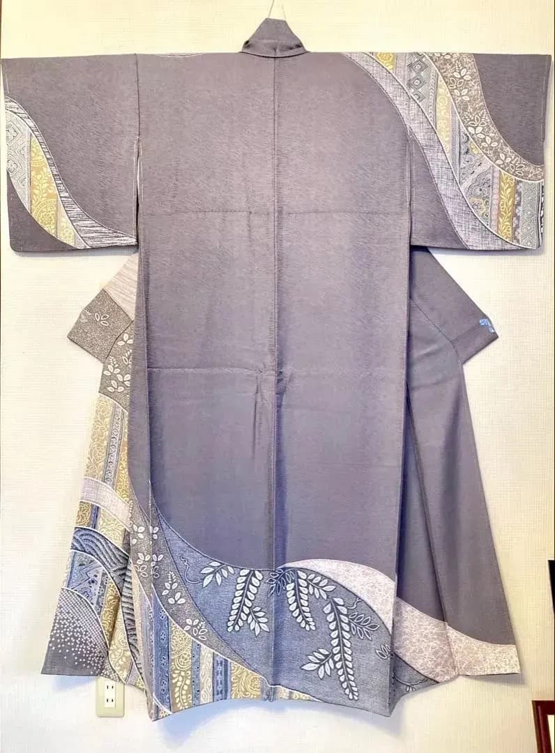 ご予約中 未使用美品 極上丹後ちりめん 正絹訪問着 秀逸更紗花間道 刺繍 ガード