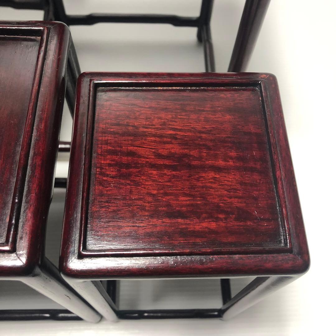 【唐木家具】飾台5連　盆栽高台　花台 香炉台