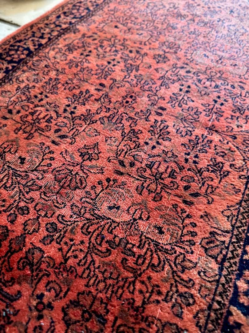 トライバルラグ　ヴィンテージラグ　ペルシャ絨毯　オーバーダイ　プリミティブアート