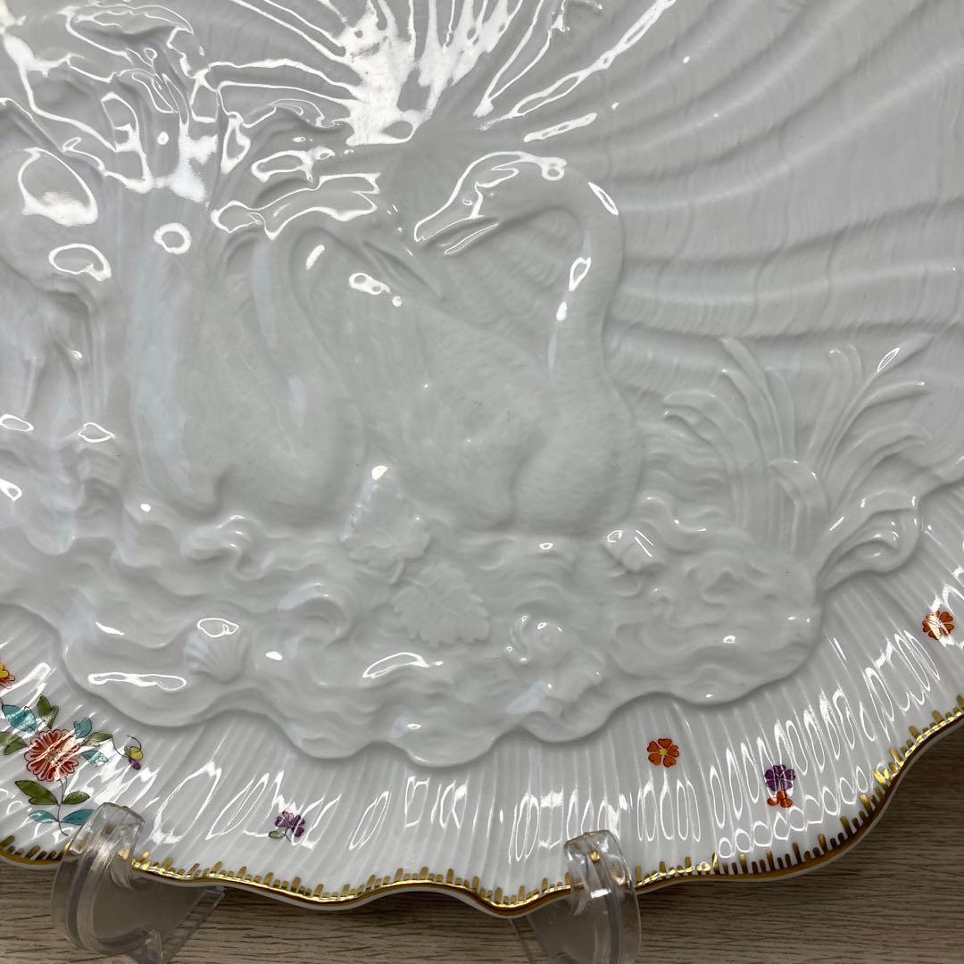 マイセン　スワン　ケーキプレート　29cm