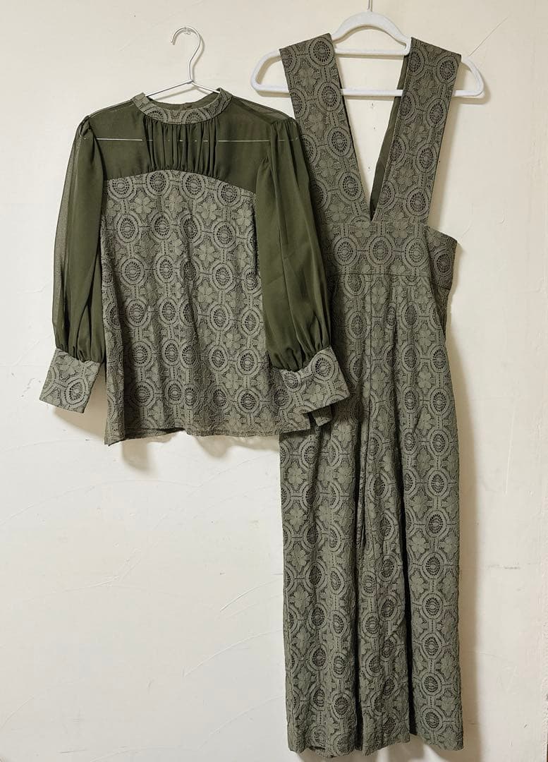 幾何学柄 レース セットアップ パンツ オケージョンドレス