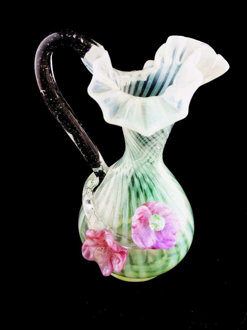 西洋アンティーク　ヴァセリンガラス　花瓶