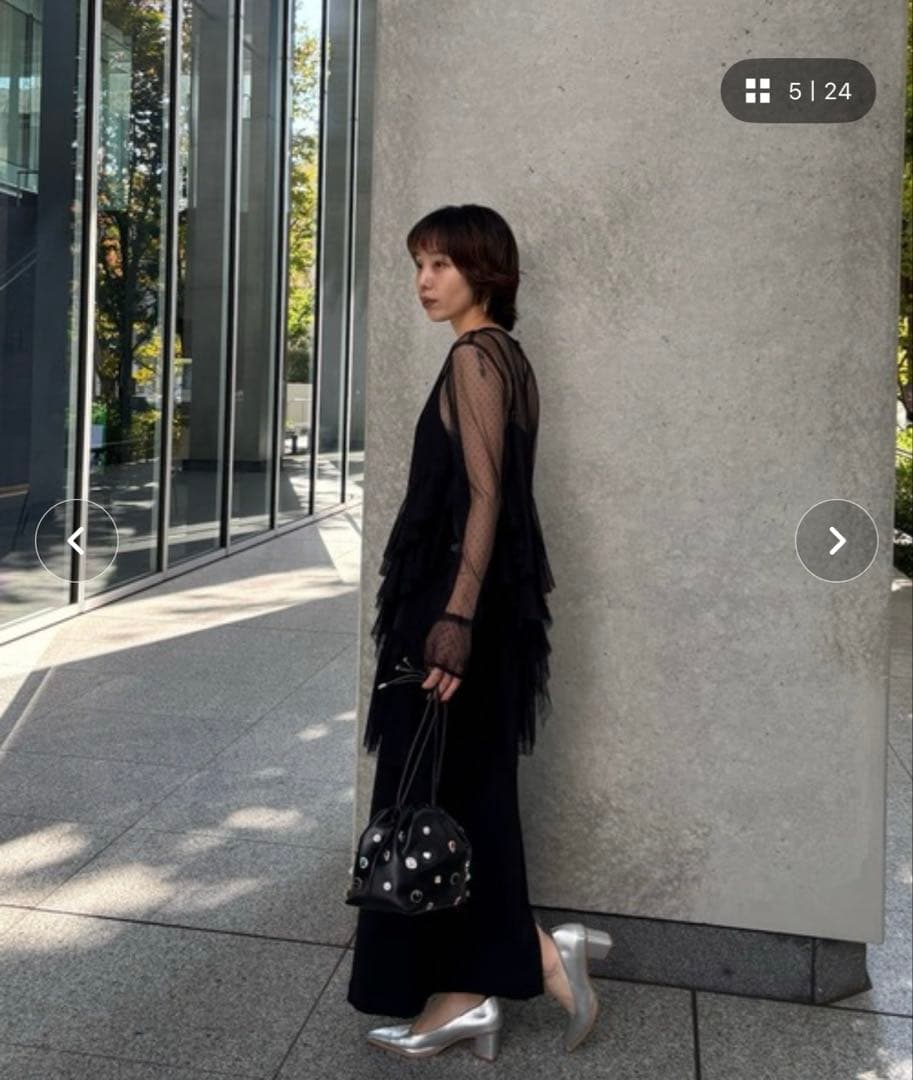 スーツ・フォーマル・ドレス Tulle Frill Top Set Dress AMERI