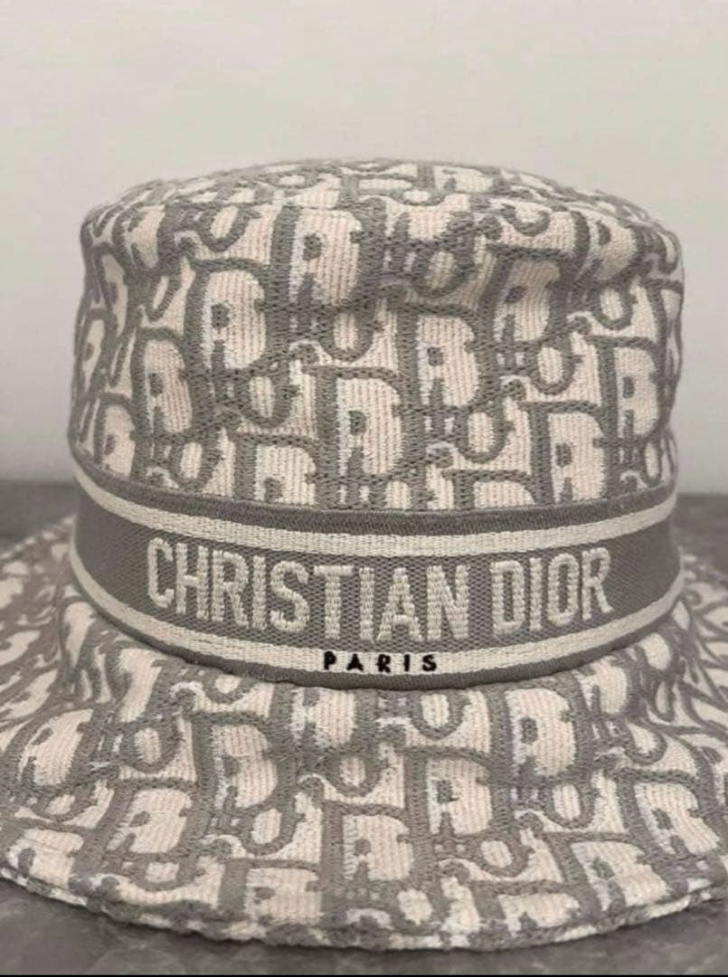 【CHRISTIAN DIOR 】サイズ57バケットハットグレー