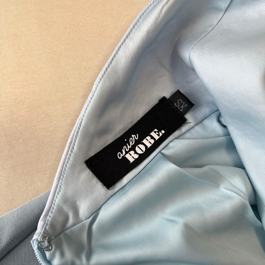 水色 ローブドフルール ミニドレス