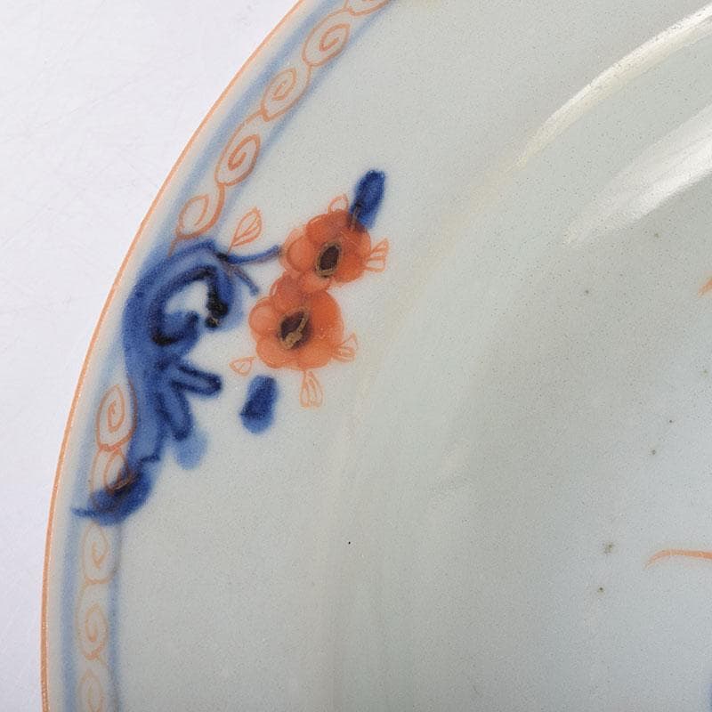 中国　天啓赤絵　花文七寸皿　M　R8969