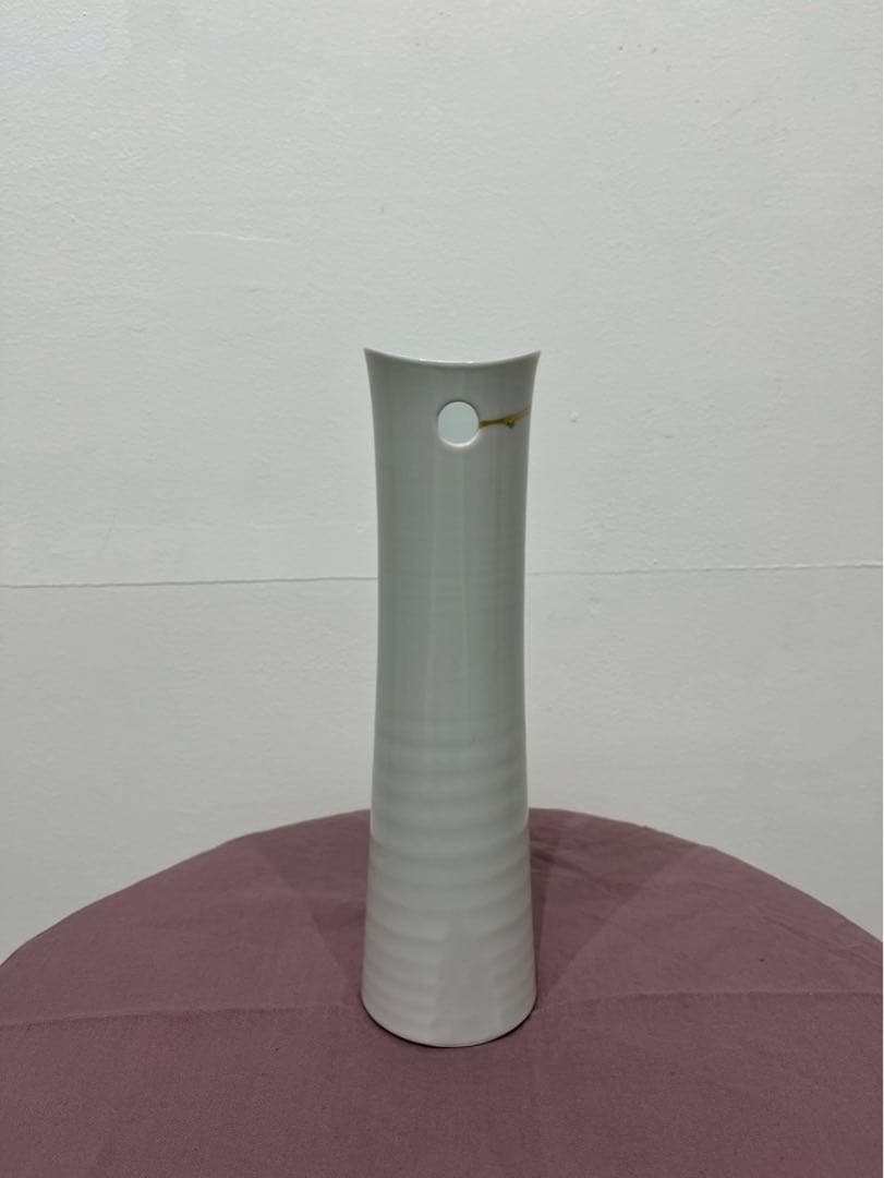 武腰潤『目白の掛花入』共箱付｜九谷焼の名工・人間国宝候補