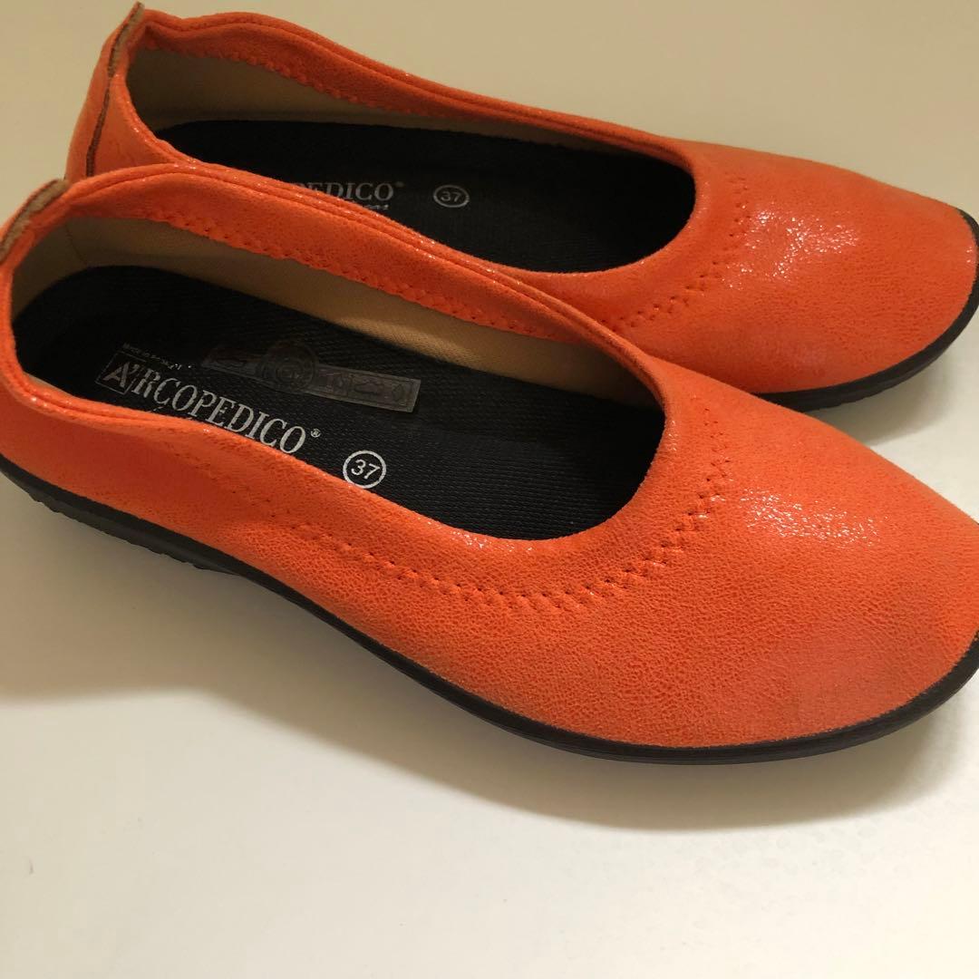 未使用 アルコペディコ バレリーナパンプス 37 オレンジ 完売品