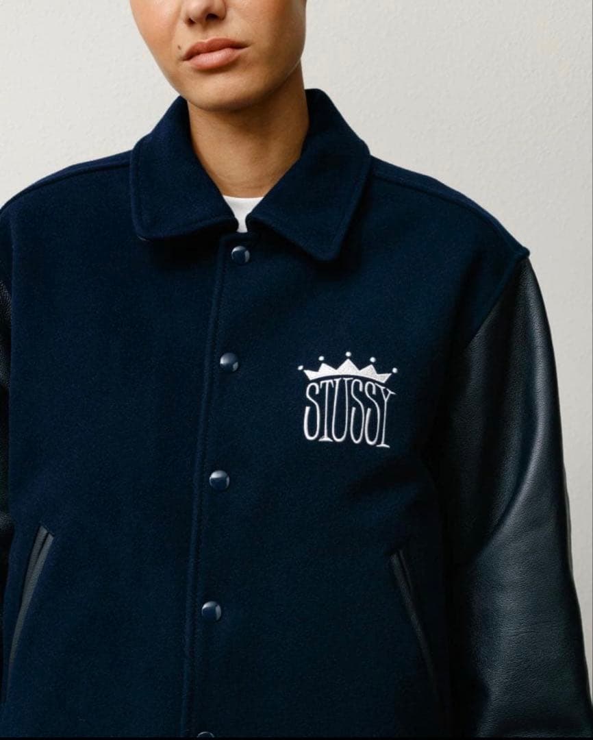 希少 STUSSY KING VARSITY JACKET スタジャン