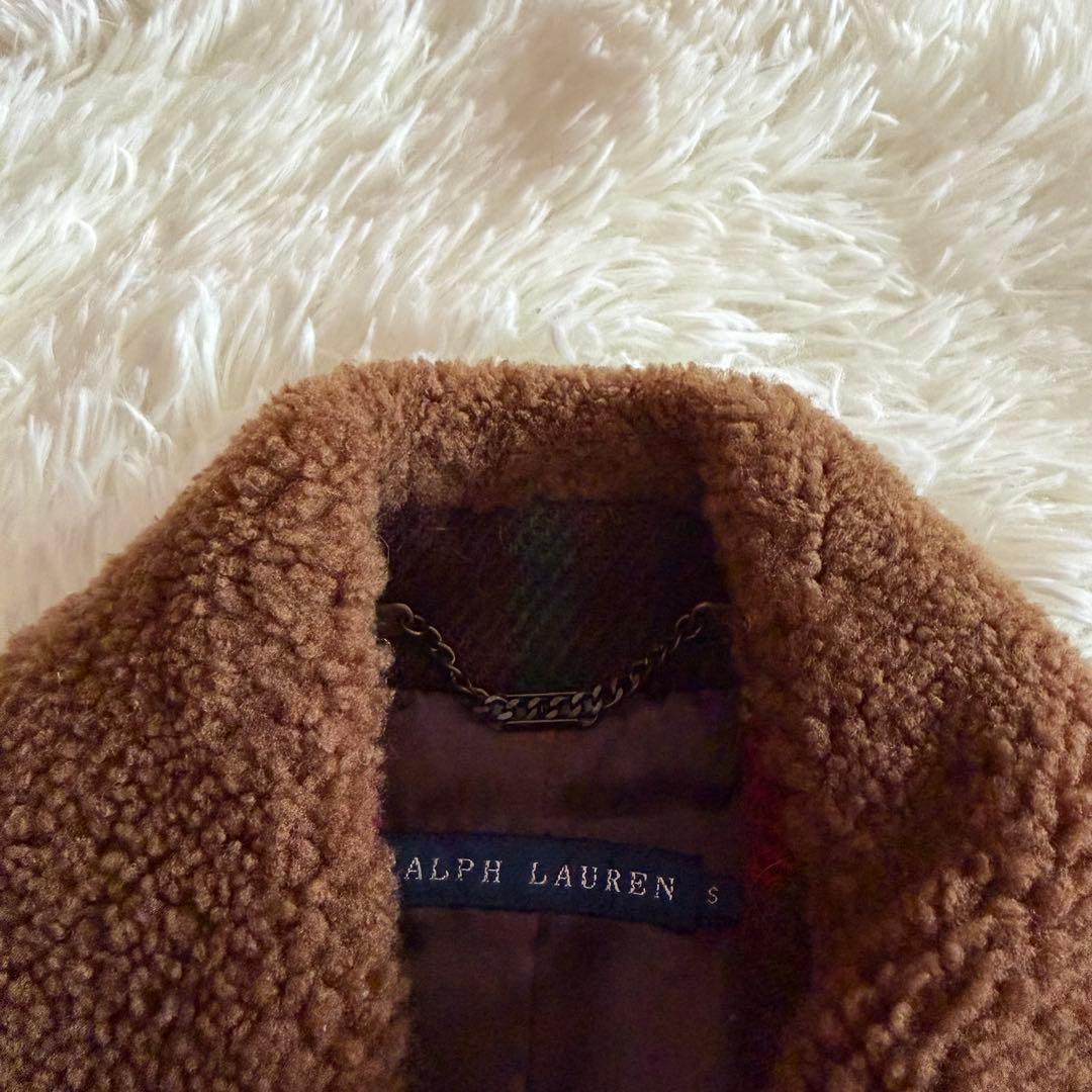 【極美品】【希少】ラルフローレン　ブルゾン　ファー　アルパカ　チェック柄　S