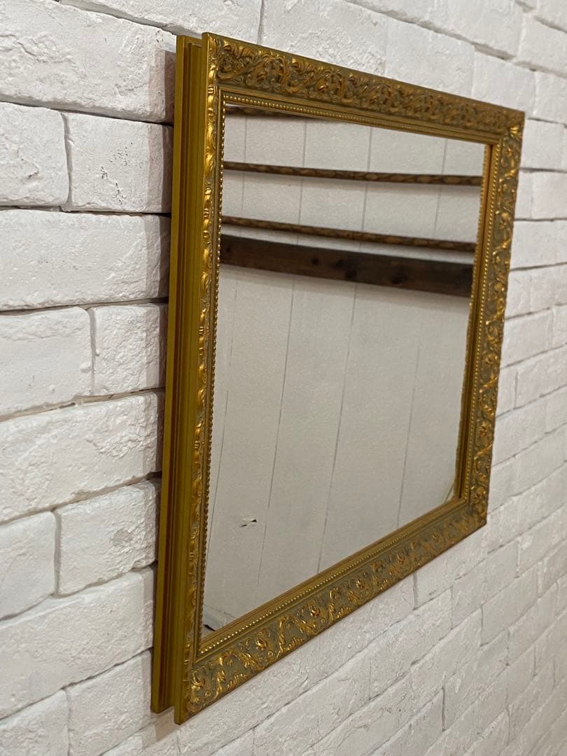 【ちぇる】高級　アンティーク　ゴールド　フレーム　ミラー　鏡