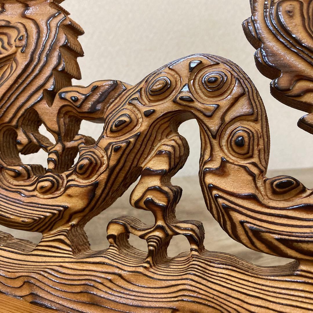 屋久杉　龍　彫刻　ビンテージ　木工　工芸品　開運　置物