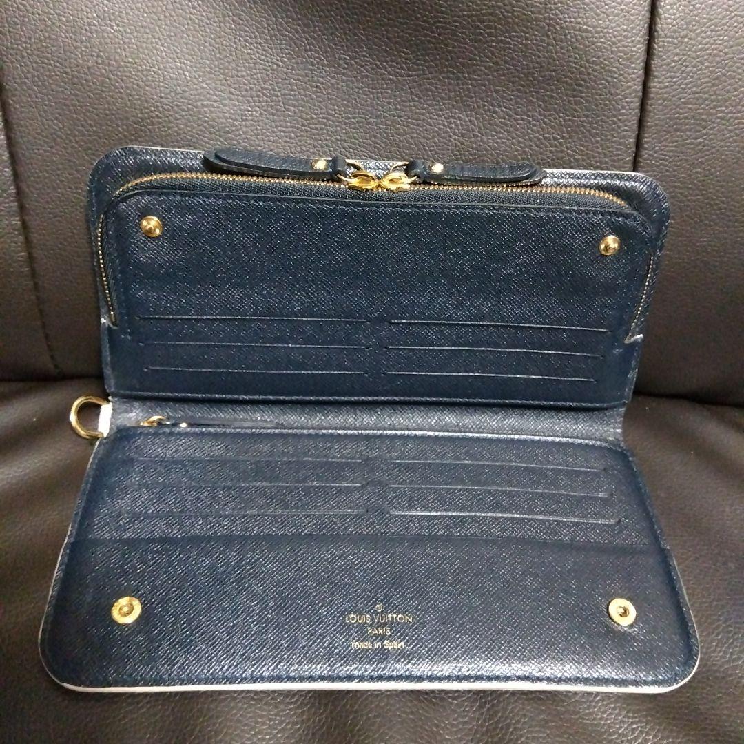 【美品】 ダミエアズール ホワイトポルトフォイユ アンソリット N63221