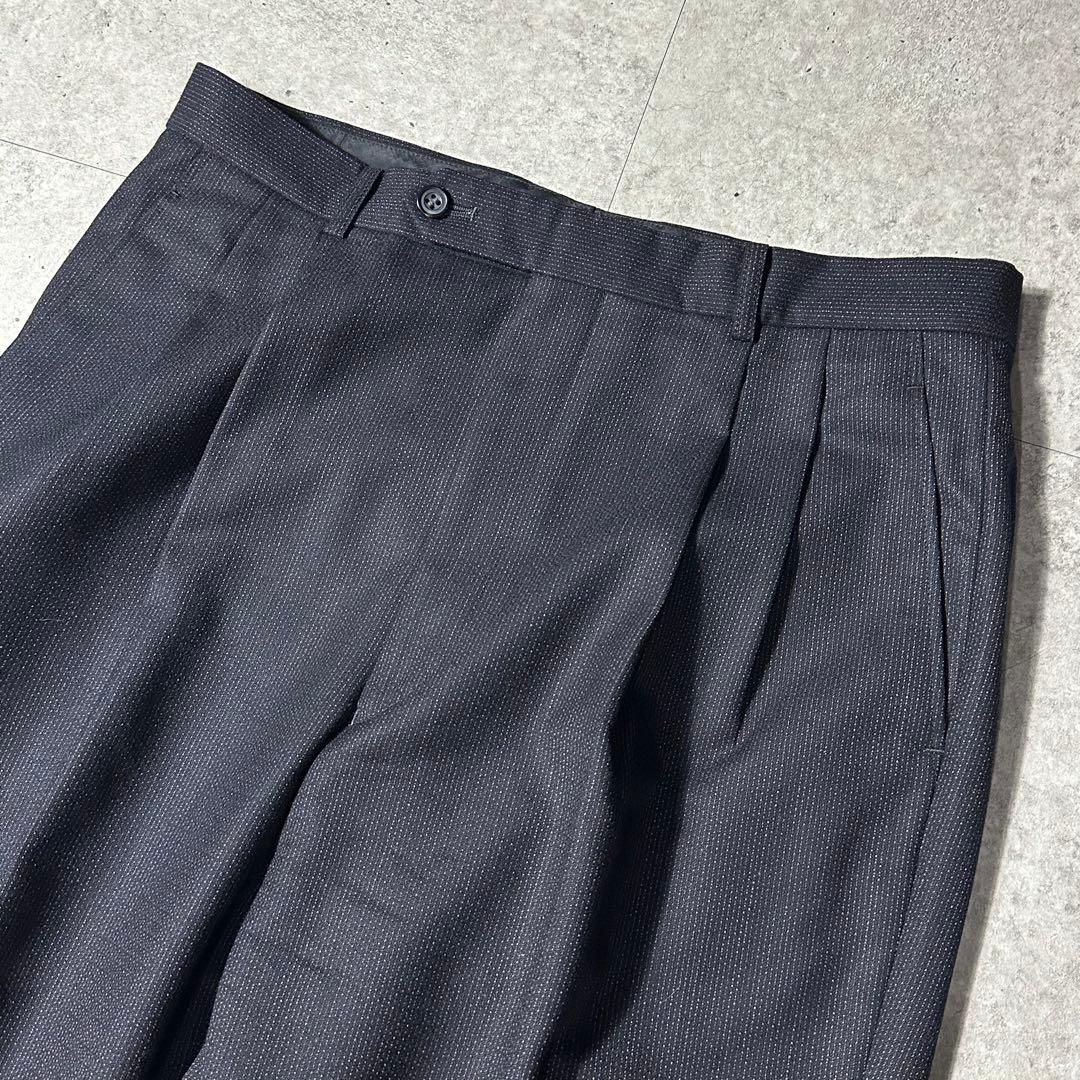 Christian Dior3ピース セットアップ ダークグレー 掠れストライプ