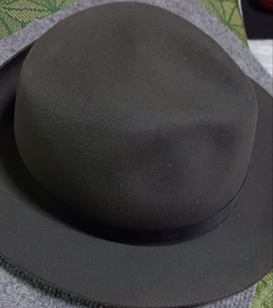 Tesi メンズ　フェルト中折れ帽　ブラック 58cm イタリア製 ボルサリーノ