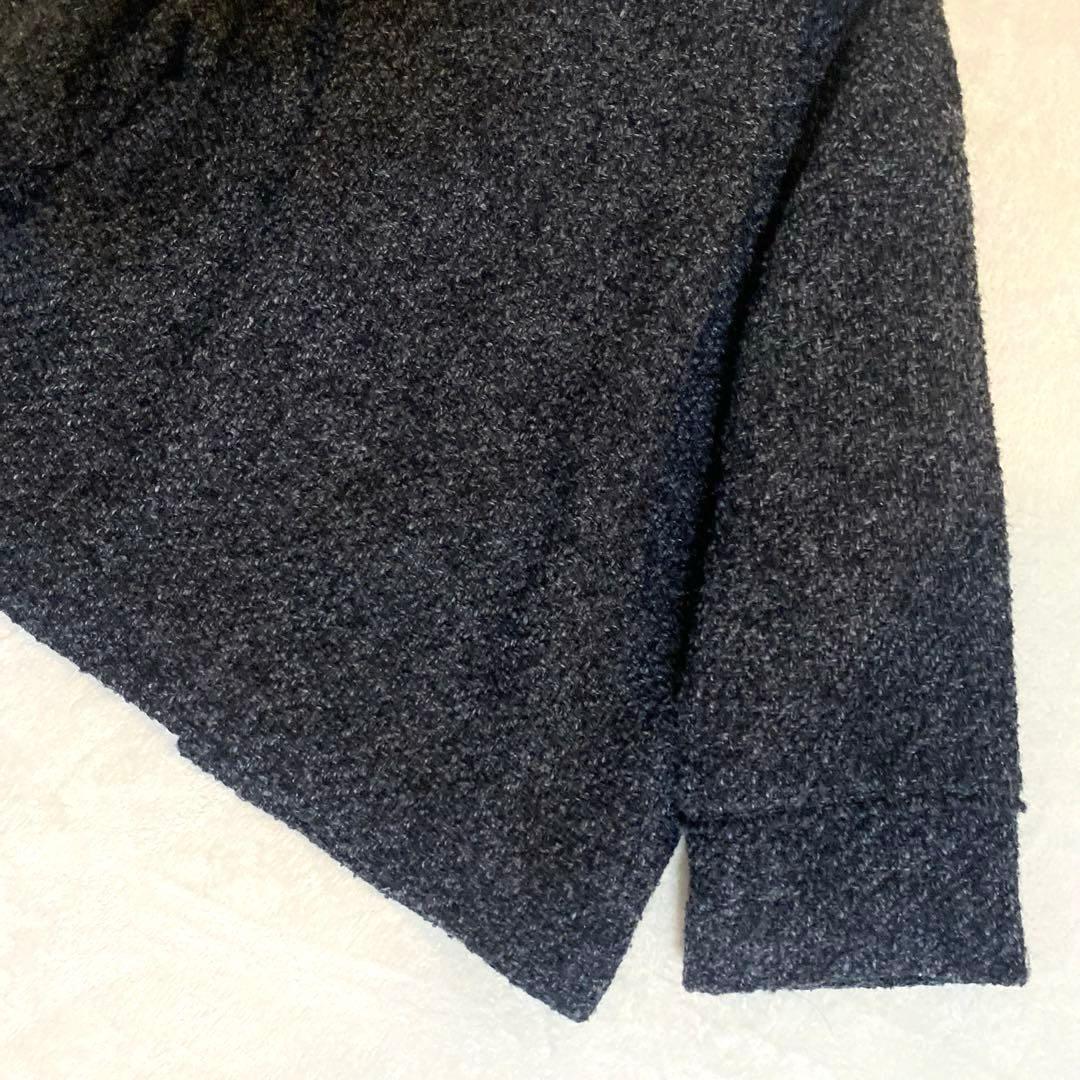 ラウンジドレス　ツイードジャケット　グレー　金ボタン　ノーカラー　卒園式　卒業式