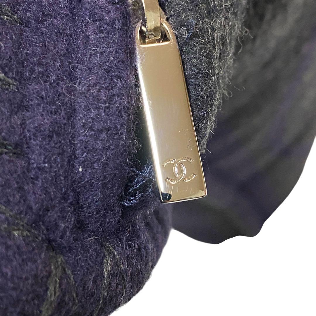 シャネルCHANEL バイカラー ココマーク クッション ウール カシミヤ