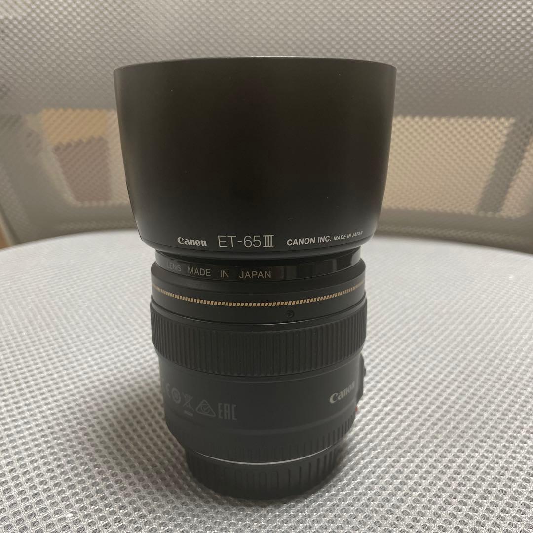 Canon EF 85mm f/1.8 USM レンズ、プロテクター、フード付き