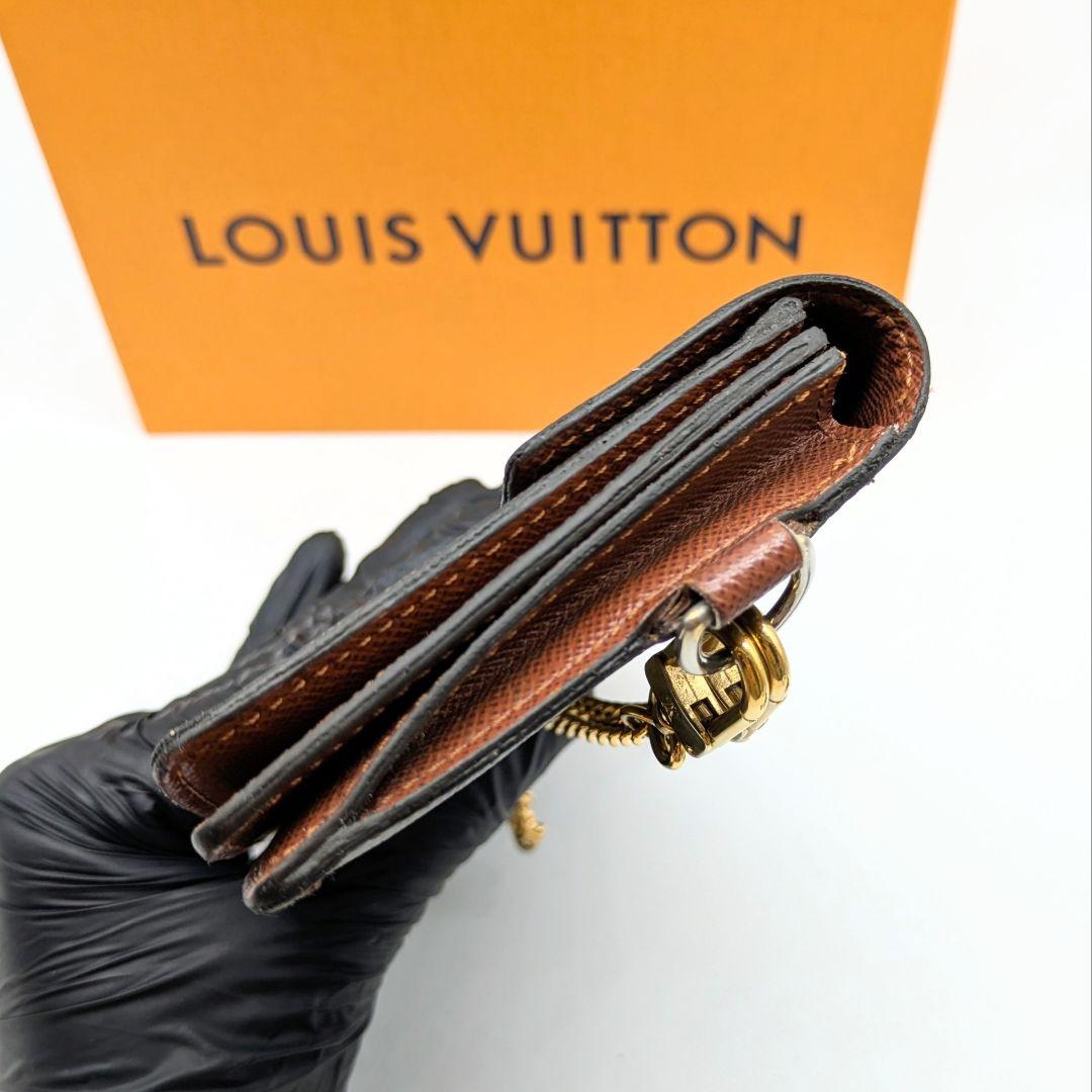 【超美品】アコルディオン 長財布 モノグラム ルイヴィトン チェーン付き