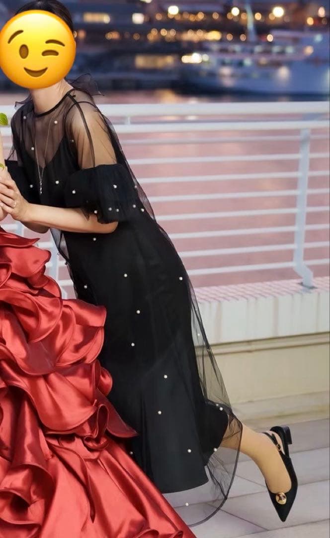 【Leja パールワンピース オケージョンドレス】S