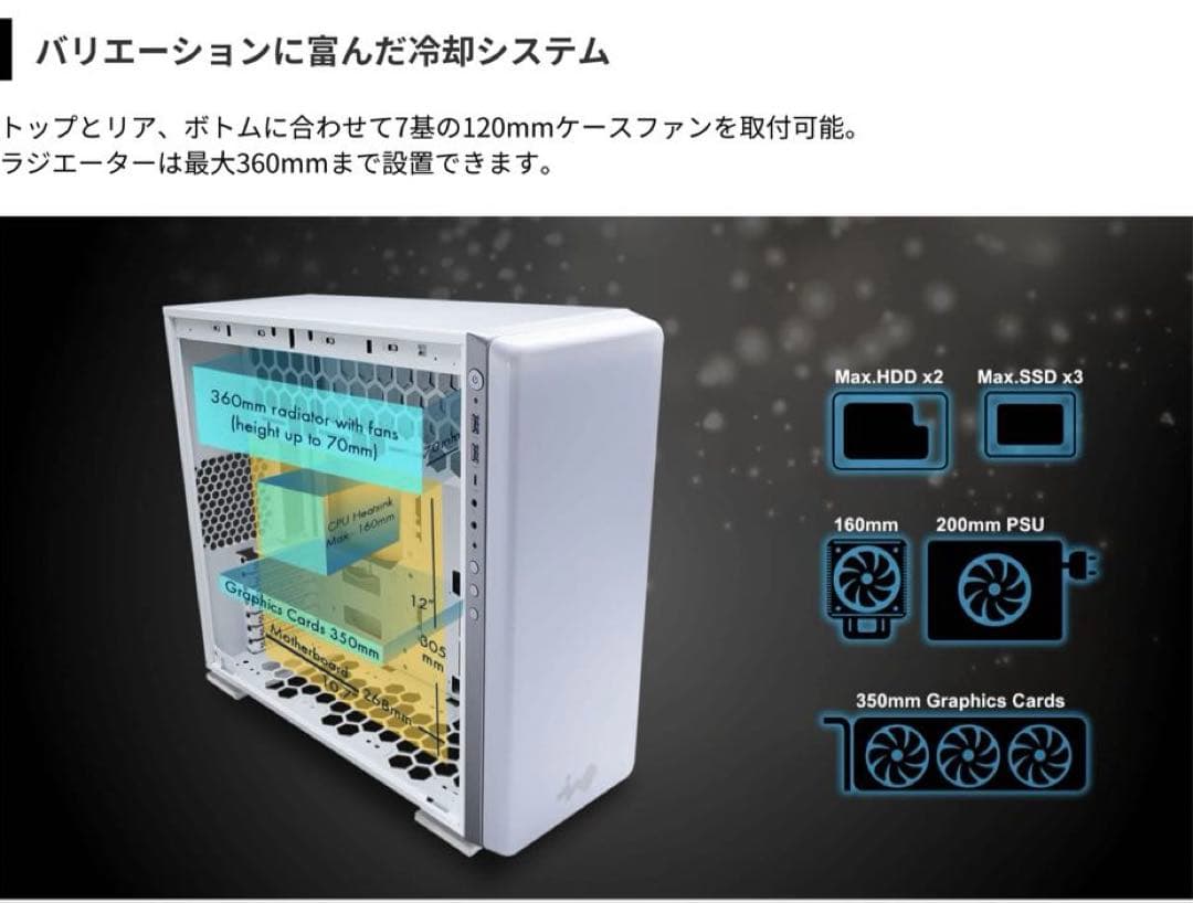 PCケース(自作PC用) IW-307-WHITE