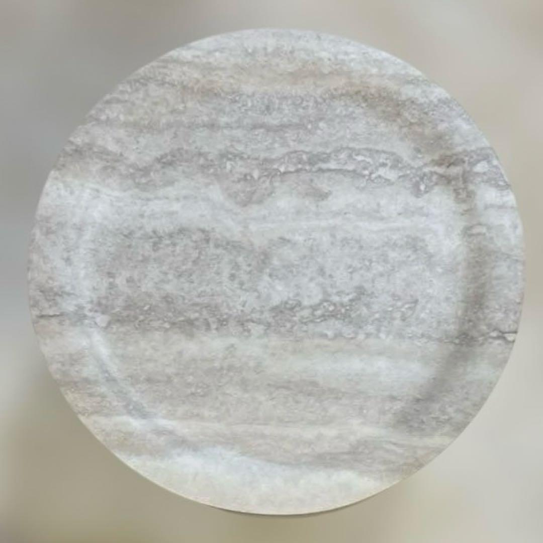 Tracy Luxe Table 大理石調円形マーブルオーバルローテーブル