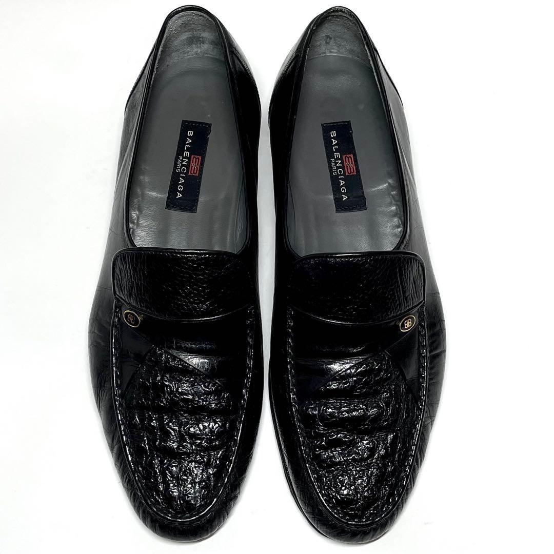 【最高級✨️】BALENCIAGA オーストリッチコンビローファー ブラック 革靴