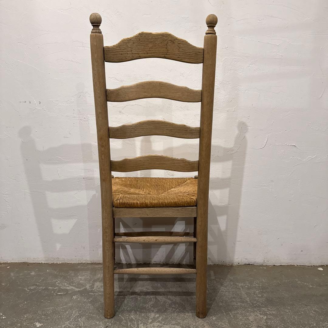 ヴィンテージ　ダイニングチェア　カフェチェア　藁座面　剥離　2