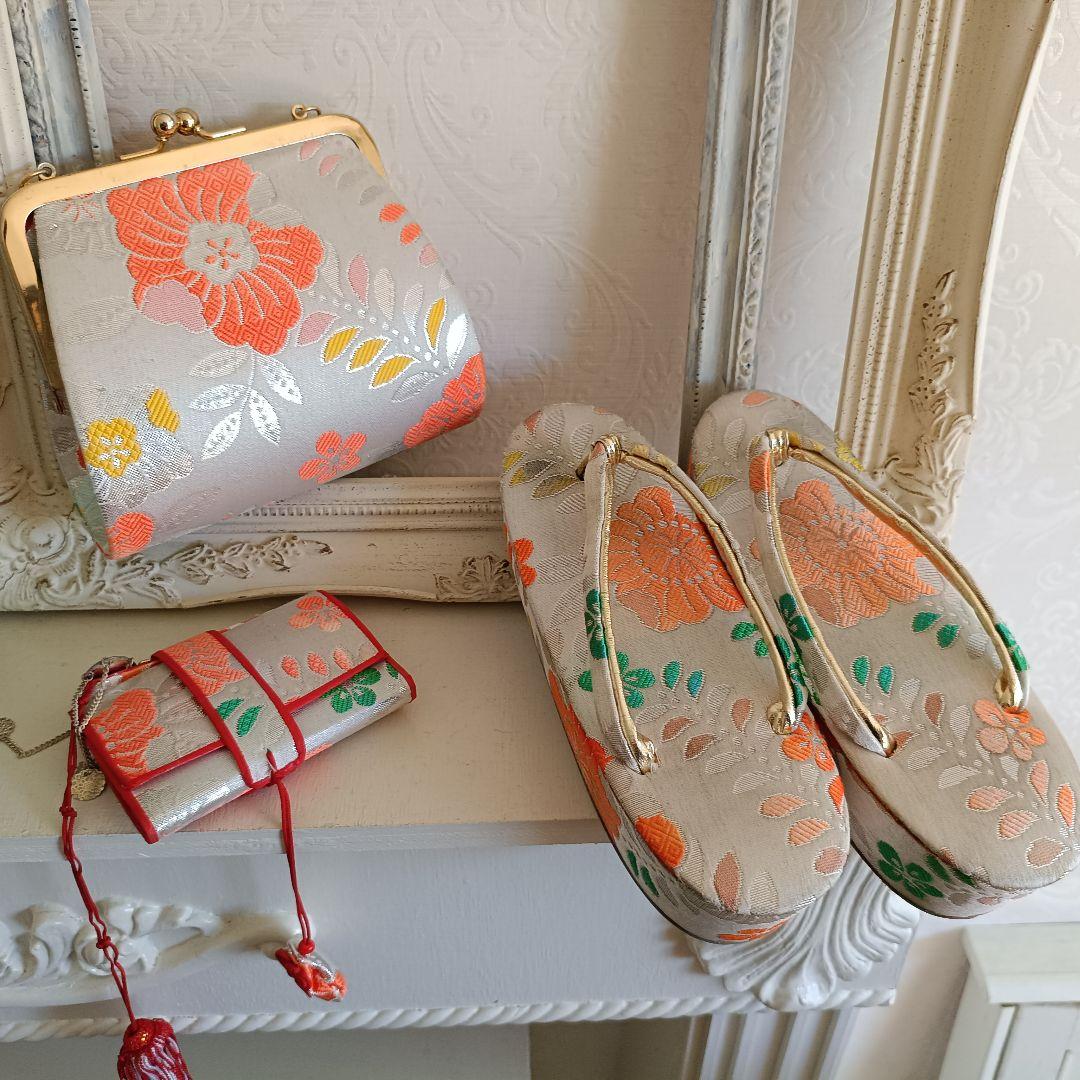 アンティークカラフル模様の着物と作り帯☆七五三セット