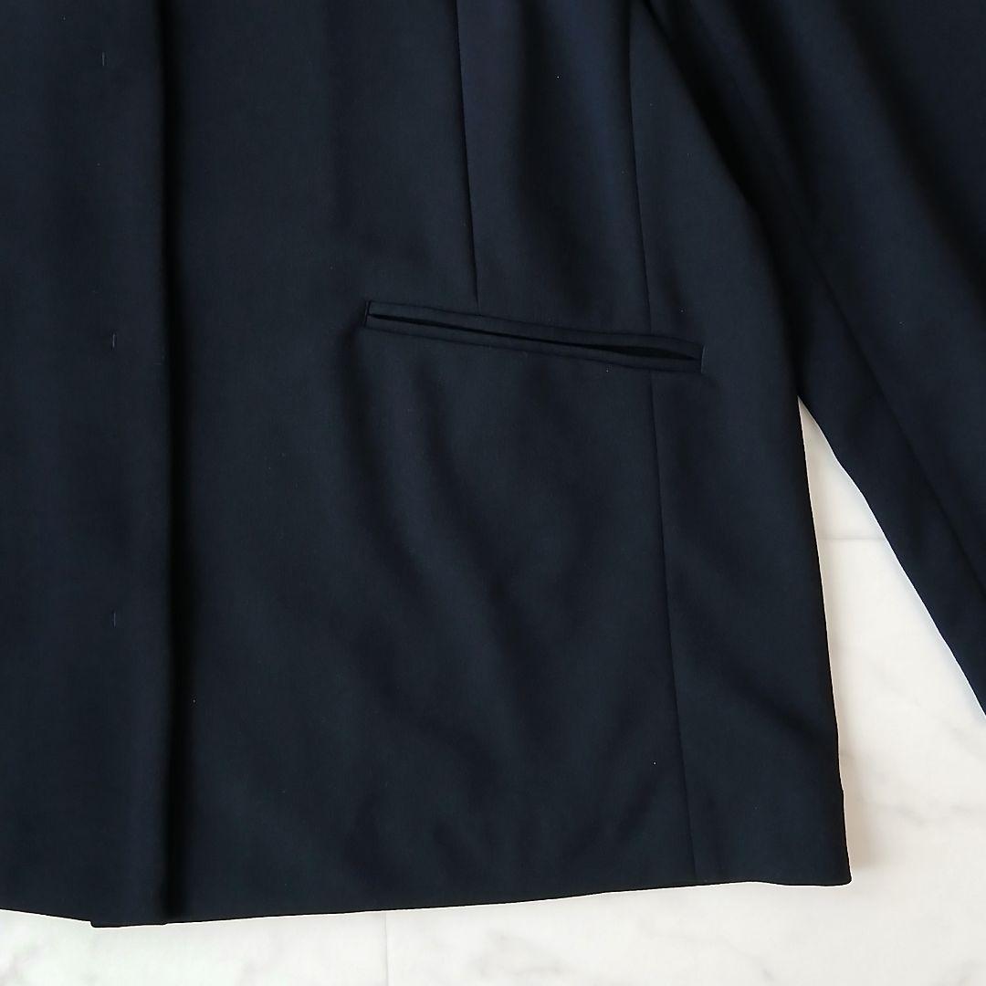 美品 ボールジィ 定価2万8千 ジョーゼットジャージー ノーカラージャケット 紺