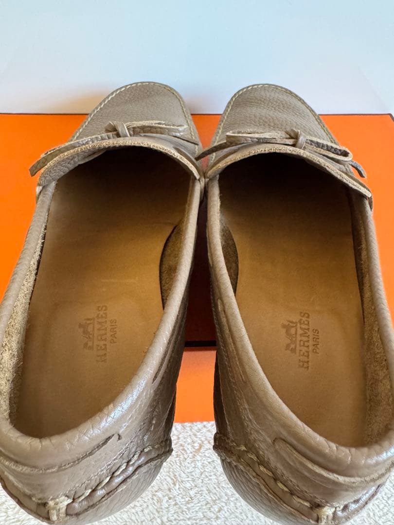 美品 エルメス HERMES シューズ ローファー モカシン カーフレザー 40