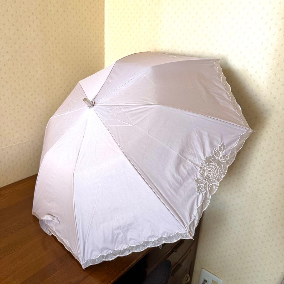 ★新品★ランバンコレクション　晴雨兼用　日傘　楽折　１級遮光　遮熱　軽量　バラ