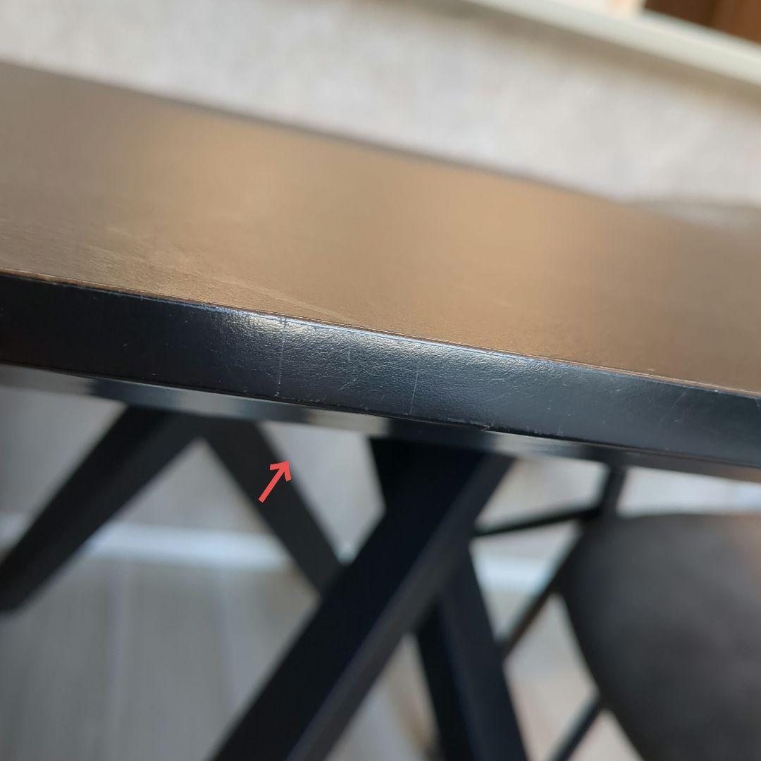 メラミン　ダイニングテーブル　120　クレマ　石目　ブラック　CREMA　要組立