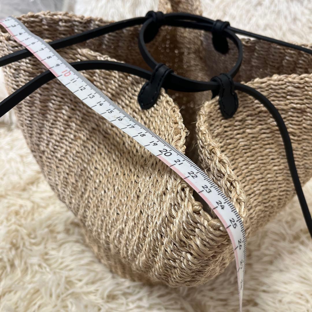 【新品未使用】oddsオッズ　ストロー素材 フラワー型かごバッグ 中型